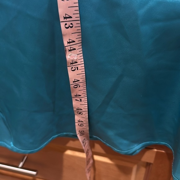 Tahiti Arthur S.Levine Teal Satin Midi Dress - Picture 9 of 11